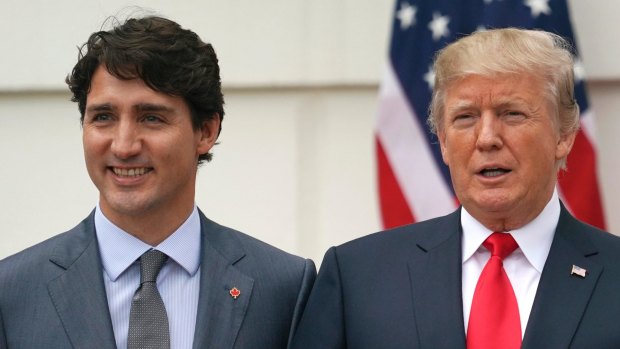 US President Donald Trump and Canadian Prime Minister Justin Trudeau last year.