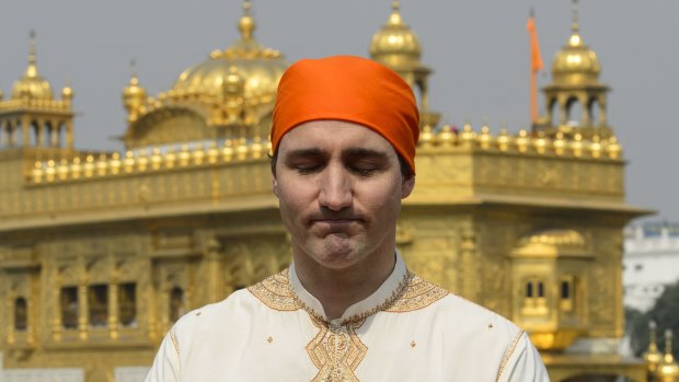 Justin Trudeau at the Golden Temple in Amritsar, India.