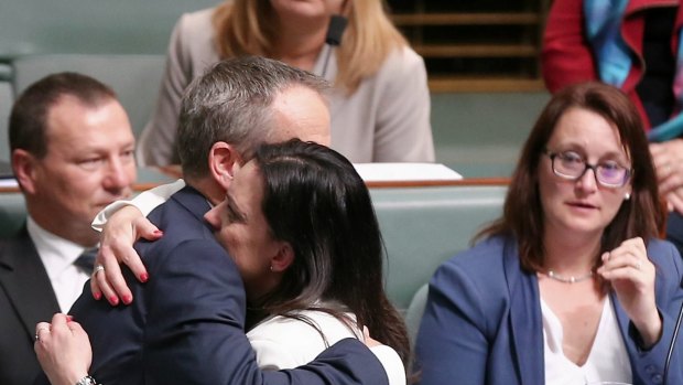 Opposition Leader Bill Shorten with Labor MP Emma Husar on Tuesday.