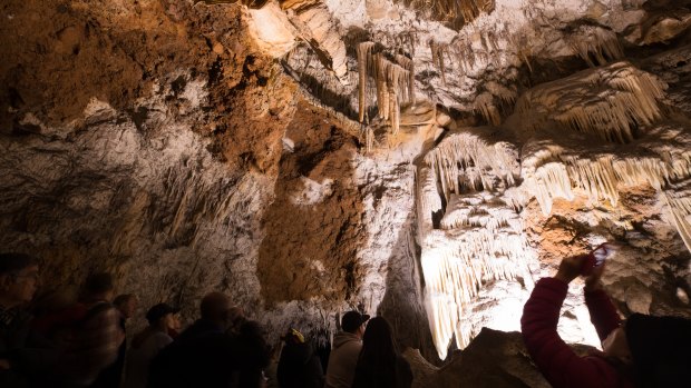 Inside Jenolan Caves. 