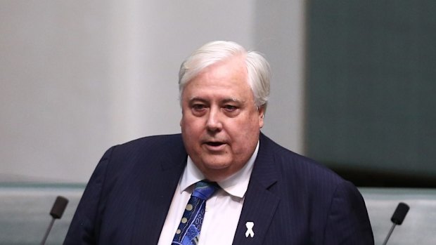 Independent MP Clive Palmer in Parliament on Wednesday.