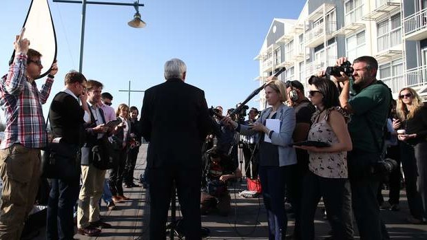 Prime Minister Kevin Rudd speaks to the media in Launceston on Tuesday.