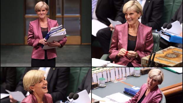 Foreign Minister Julie Bishop in Question Time on Wednesday.