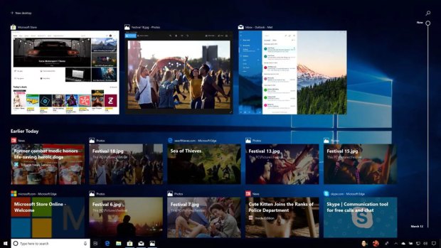 The new Timeline view shows you what you've been doing in Microsoft products across devices.