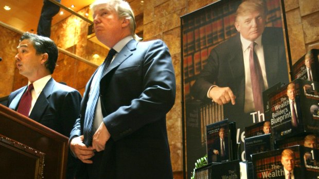 Real estate mogul and TV star Donald Trump announces the establishment of Trump University in 2005. 
