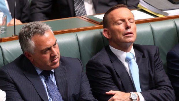 Prime Minister Tony Abbott and Treasurer Joe Hockey in Question Time on Monday.