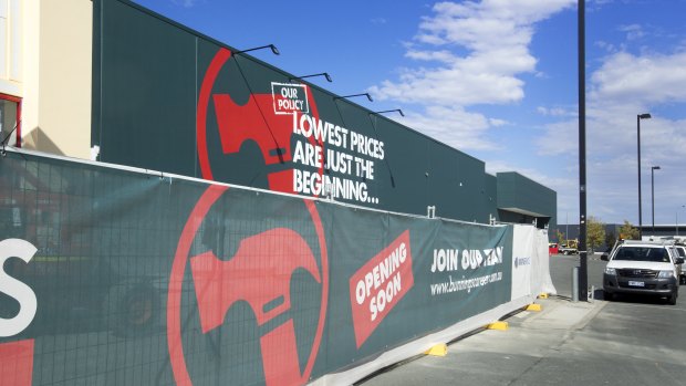 Final touches. Bunnings Warehouse Canberra Airport to open at the end of May 