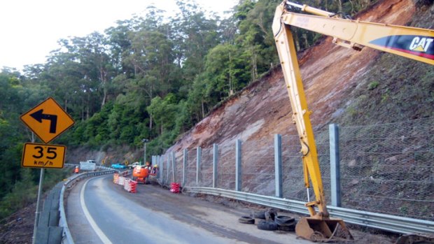 Work to repair damage after a landslip on the Kings Highway is complete.