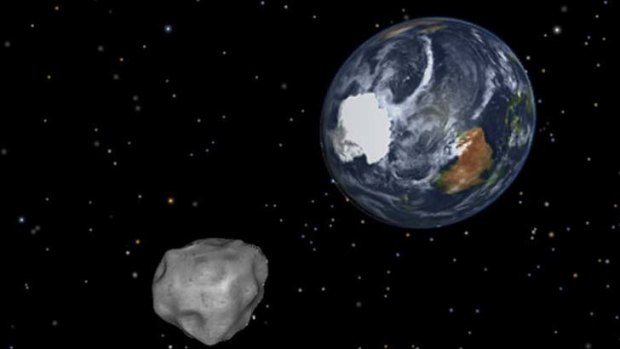 An asteroid nearing Earth - in an artist's rendering.