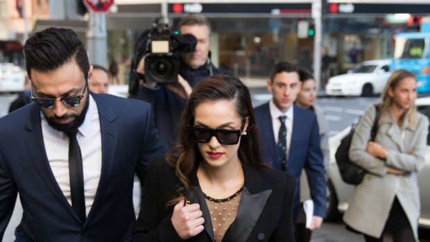 Fatima Mehajer and her husband arrive at the Downing Centre Local Court.