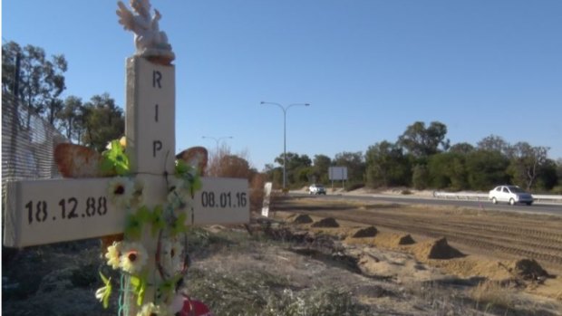 Debi Haigh hopes Pip’s memorial on the side of Mirrabooka Avenue reminds road users to drive safely. 

