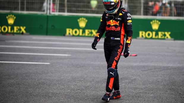 Crashing out: Daniel Ricciardo.