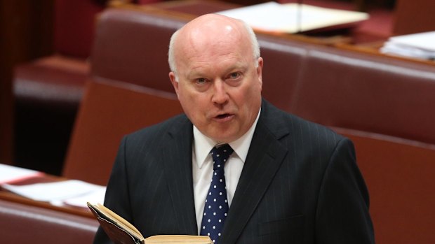 Attorney-General Senator George Brandis in the Senate on Tuesday.