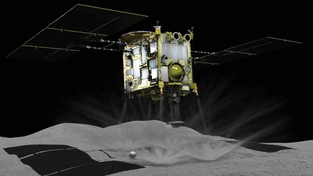 Hayabusa2 landing on Ryugu (artist's impression).