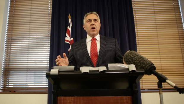 Shadow Treasurer Joe Hockey speaks to the media at Parliament House in Canberra. Photo: Alex Ellinghausen