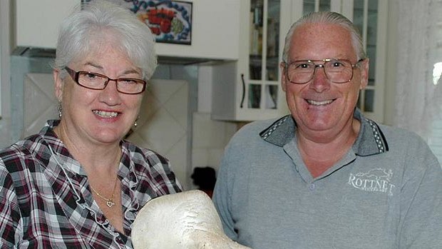 Monica and Steve Miles are struggling to find a plate big enough for their super mushroom.