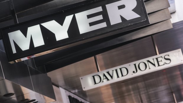 Myer's share price has surged amid talk rival David Jones is considering a takeover offer.
