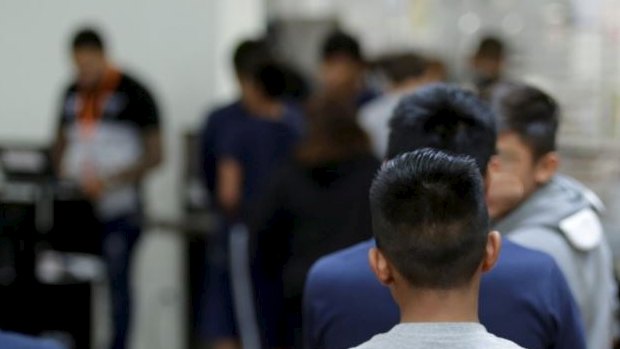 A child at the immigrant detention facility in Brownsville, Texas known as Casa Padre.