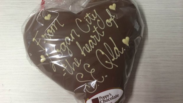 A rocky road chocolate heart courtesy of Logan City Council.