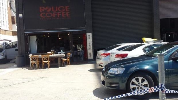 The Roastery Cafe in South Brisbane is declared a crime scene on Friday morning. 
