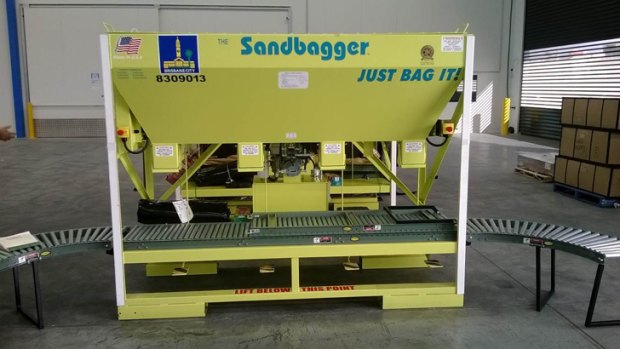 One of the hydraulically powered sandbaggers.