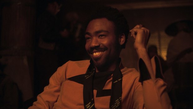 Donald Glover as Lando Calrissian in a scene from Solo: A Star Wars Story.