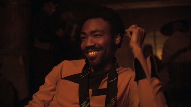 Donald Glover as Lando Calrissian in a scene from Solo: A Star Wars Story.