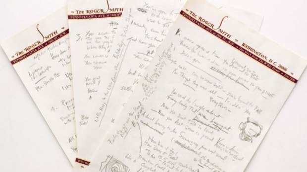 The working draft of Bob Dylan's Like a Rolling Stone.