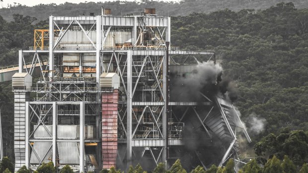 Anglesea power plant has been partly demolished.