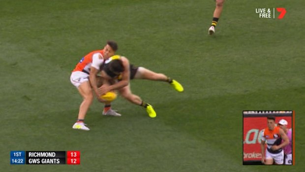 Trent Cotchin's hit on Dylan Shiel in last year's preliminary final