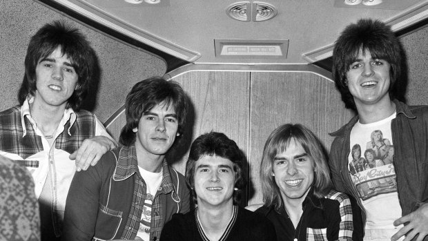 The Bay City Rollers (from left) Stuart 'Woody' Wood, Alan Longmuir, Leslie McKeown, Derek Longmuir and Eric Faulkner in 1975.