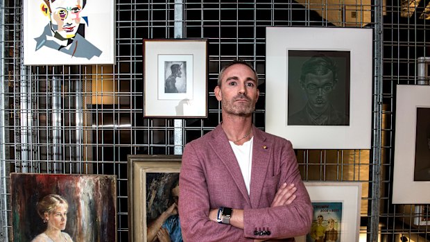 Peter Wilson and just some of his extraordinary art collection in Woolloomooloo.