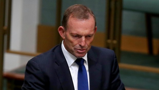 Former prime minister Tony Abbott during question time on Monday.