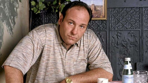 James Gandolfini as mob boss Tony Soprano, in The Sopranos.