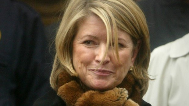 Martha Stewart leaves Manhattan Federal Court after guilty verdicts in her federal stock fraud trial in New York in 2004.
