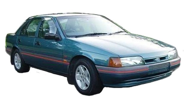 A British racing green Ford Falcon sedan, in good condition and believed to be a 1993 EB model with a red strip, is being sought in the continuing investigation into James Russouw's death.