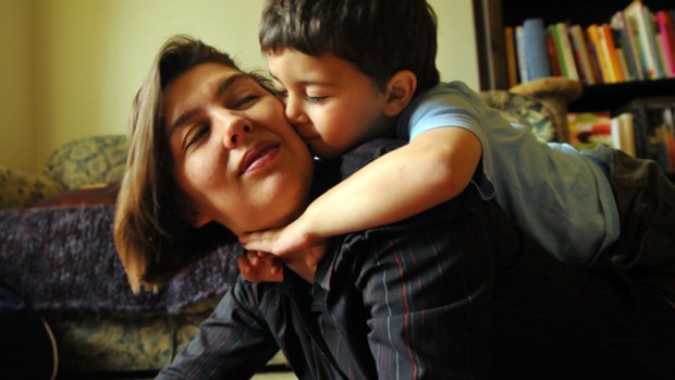 When love comes before luxuries: single mother Brenda Curran with her son, Zain.