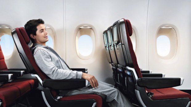 Stretch out ... Qantas's economy seats.