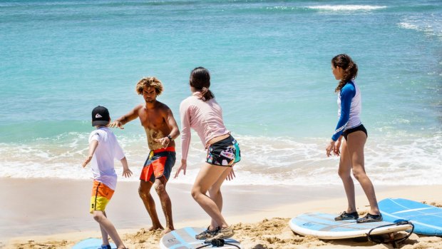 Surf lessons at Waikiki.