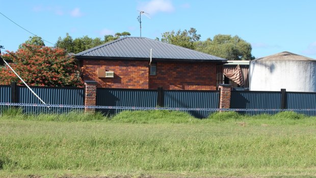 The home on the corner of the Toowoomba-Cecil Plains and Biddeston-Southbrook Roads at Biddeston, where three murders took place on Sunday night.