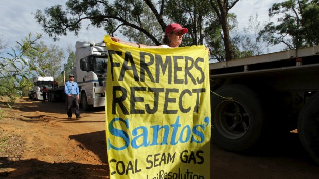 There have been protests against Santos' plans to drill for gas in the Pilliga State Forest.