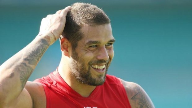 Content in his new home: Swans star Lance Franklin.