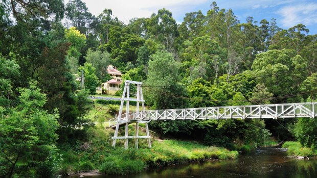 Suspension Bridge, Yarra River, Warburton, Victoria.