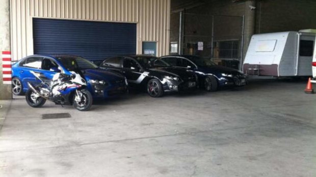 Vehicles seized in raids in Brisbane and the Sunshine Coast.