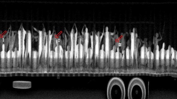 Discovered ... immigrants were detected by X-ray equipment.