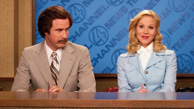 Will Ferrell and Christina Christina Applegate in <i>Anchorman: The Legend of Ron Burgundy</i>.