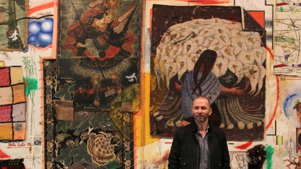 Modern man ... Wayne Tunnicliffe, the new head curator of Australian art at the Art Gallery of NSW, with Come of Things by Del Kathryn Barton.