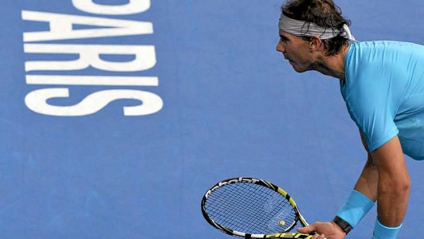 Shock loss: Rafael Nadal at the Paris Masters.