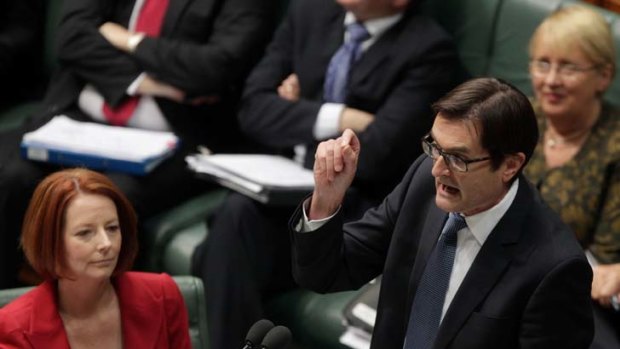 Prime Minister Julia Gillard and Climate Change Minister Greg Combet during Question Time last week.