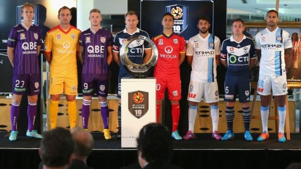 A-League players at the 2014/15 season launch.